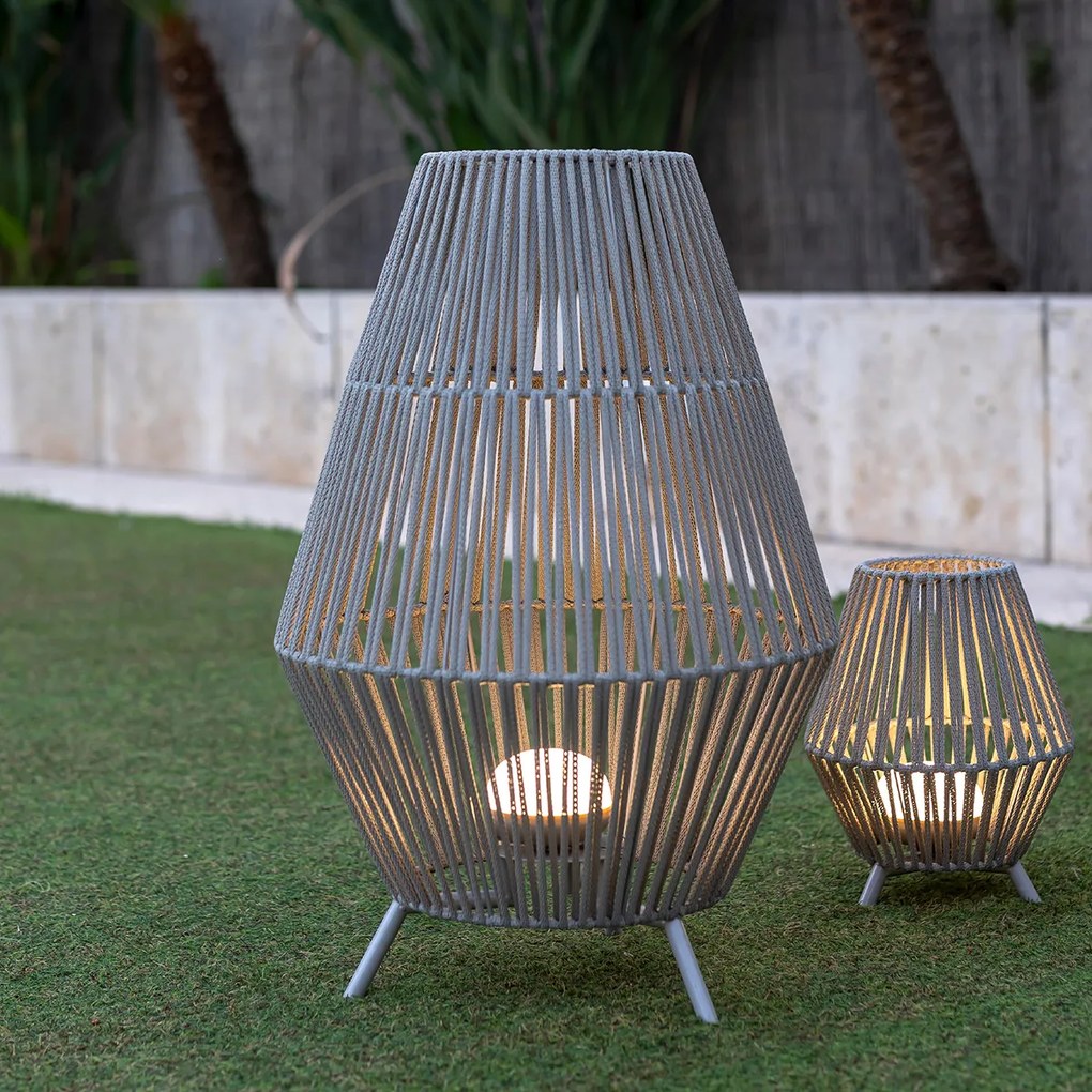 Buitenlamp Vloerlamp taupe incl. LED dimbaar IP54 oplaadbaar met afstandsbediening - ContaBohemian IP54 Buitenverlichting rond