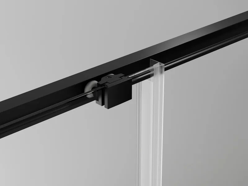 Mexen Exo vierkante douchecabine schuifdeur 90 x 90 cm, transparant, zwart - 8111-090-090-70-00