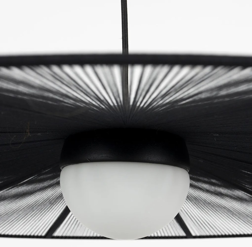 Zuiver Belle L Black Ronde Design Hanglamp Touw 80 Cm Zwart