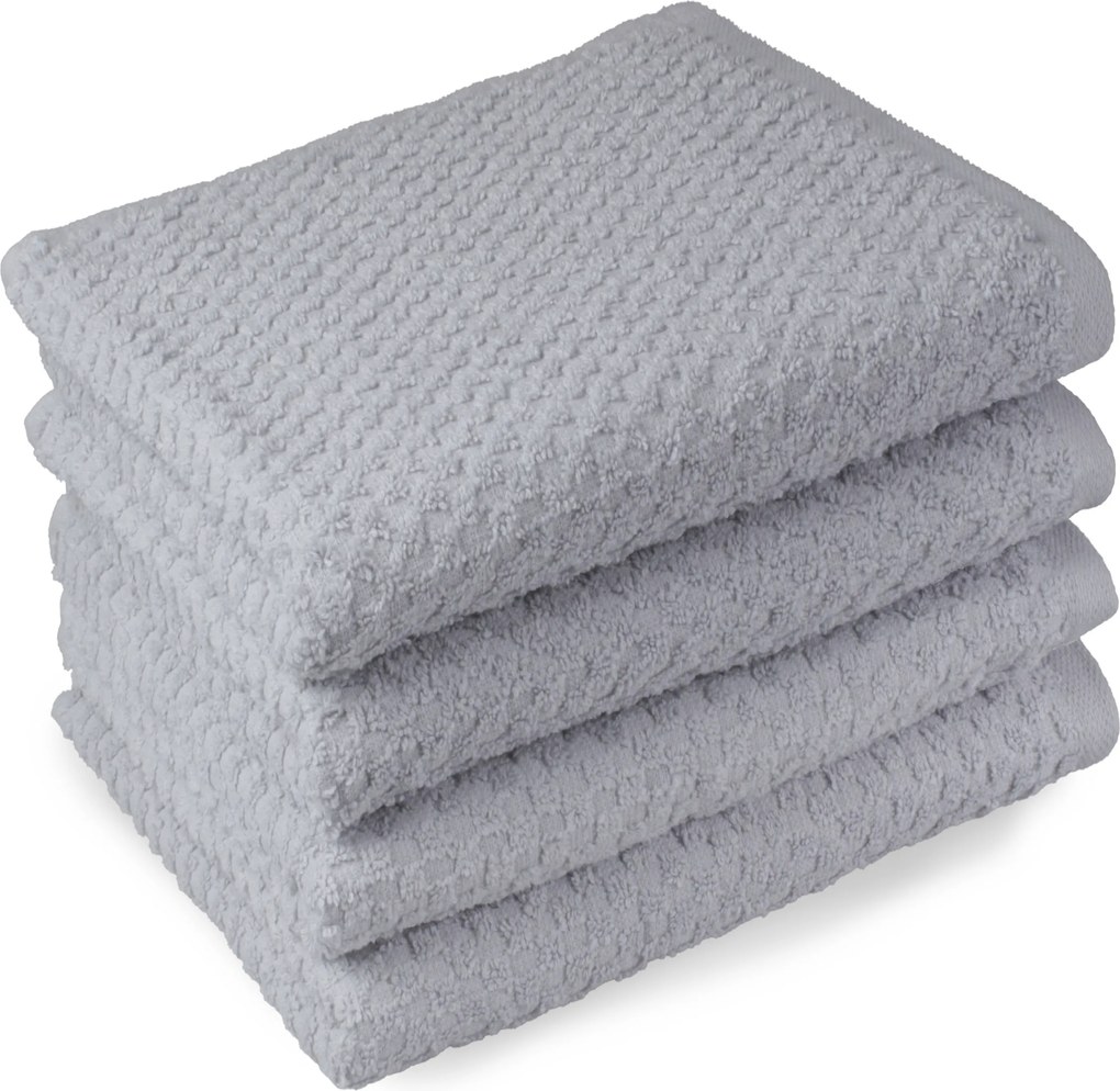 Handdoek Popcorn Collectie– 4 stuks – 70×140 – lichtgrijs