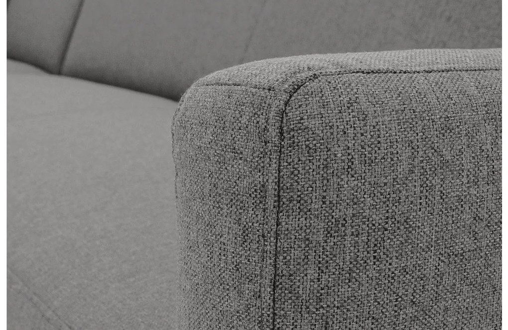 Goossens  Key West grijs, stof, 2,5-zits, modern design met ligelement links