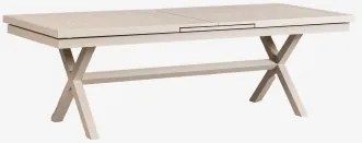 Uitbreidbare Rechthoekige Eettafel Van Aluminium Karena Tapioca Beige & 240 - 300 X 100 Cm - Sklum