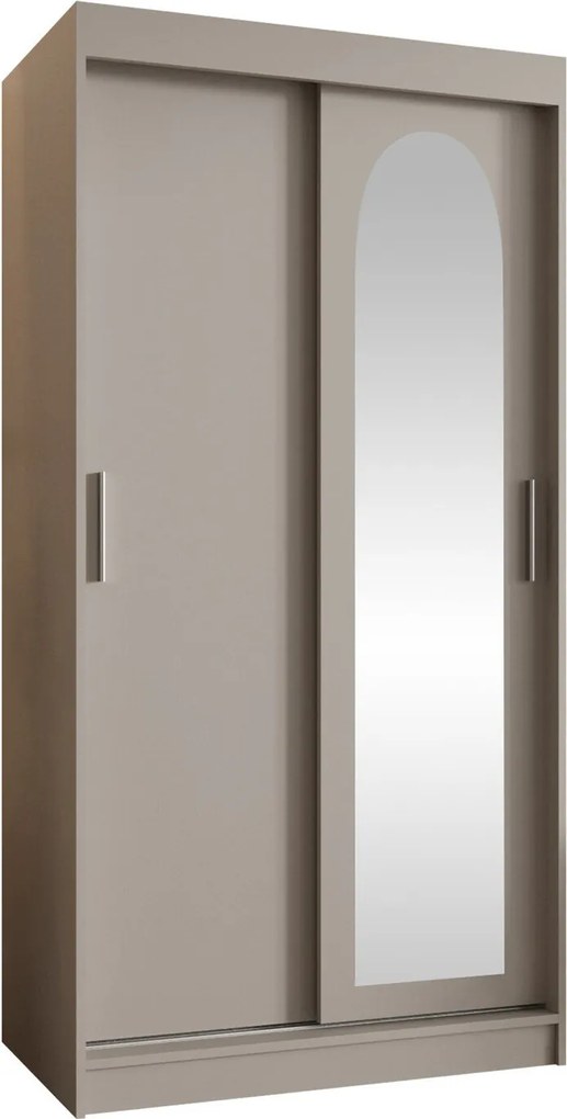 Kledingkast Hartford 505, Kasjmier, 200x100x62cm, 99 kg, Kledingkast deuren: Schuivend, Aantal planken: 3, Aantal planken: 3