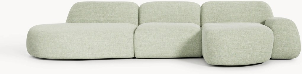 Modulaire bouclé hoekbank Wolke (4-zits) met chaise longue