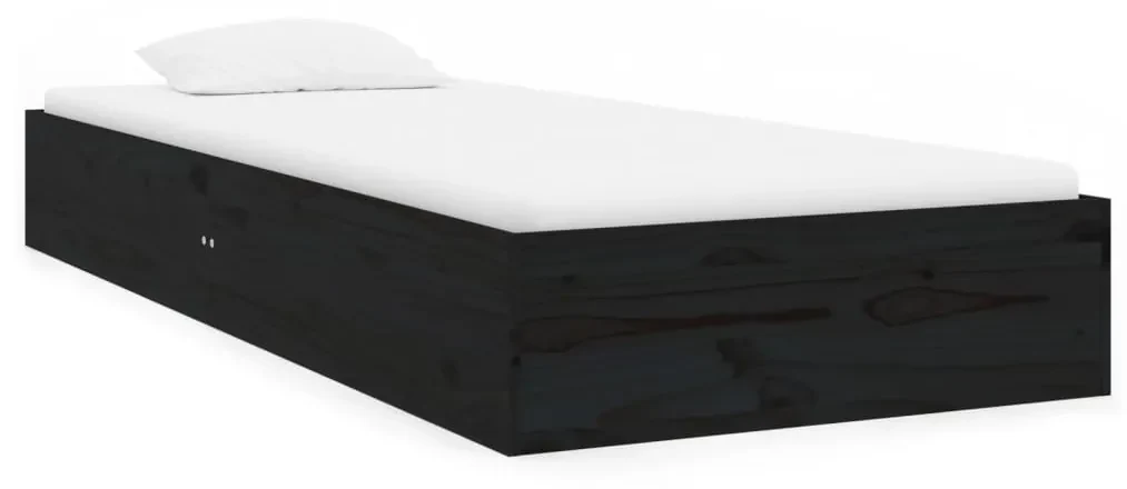 vidaXL Bedframe massief hout zwart 90x190 cm 3FT Single