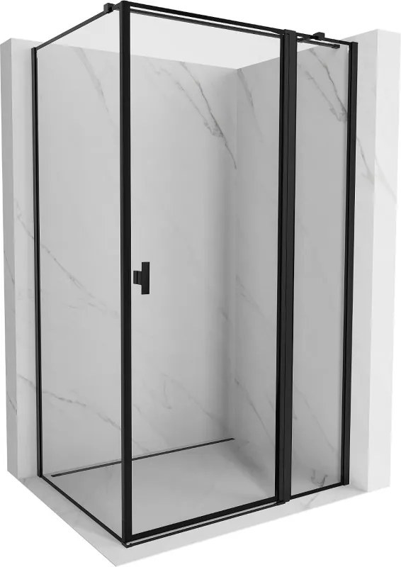 Mexen Mist T douchecabine zwenkbaar rechts 120 x 90 cm, zwart frame, zwart - 8A4T-120-090-70-70-P