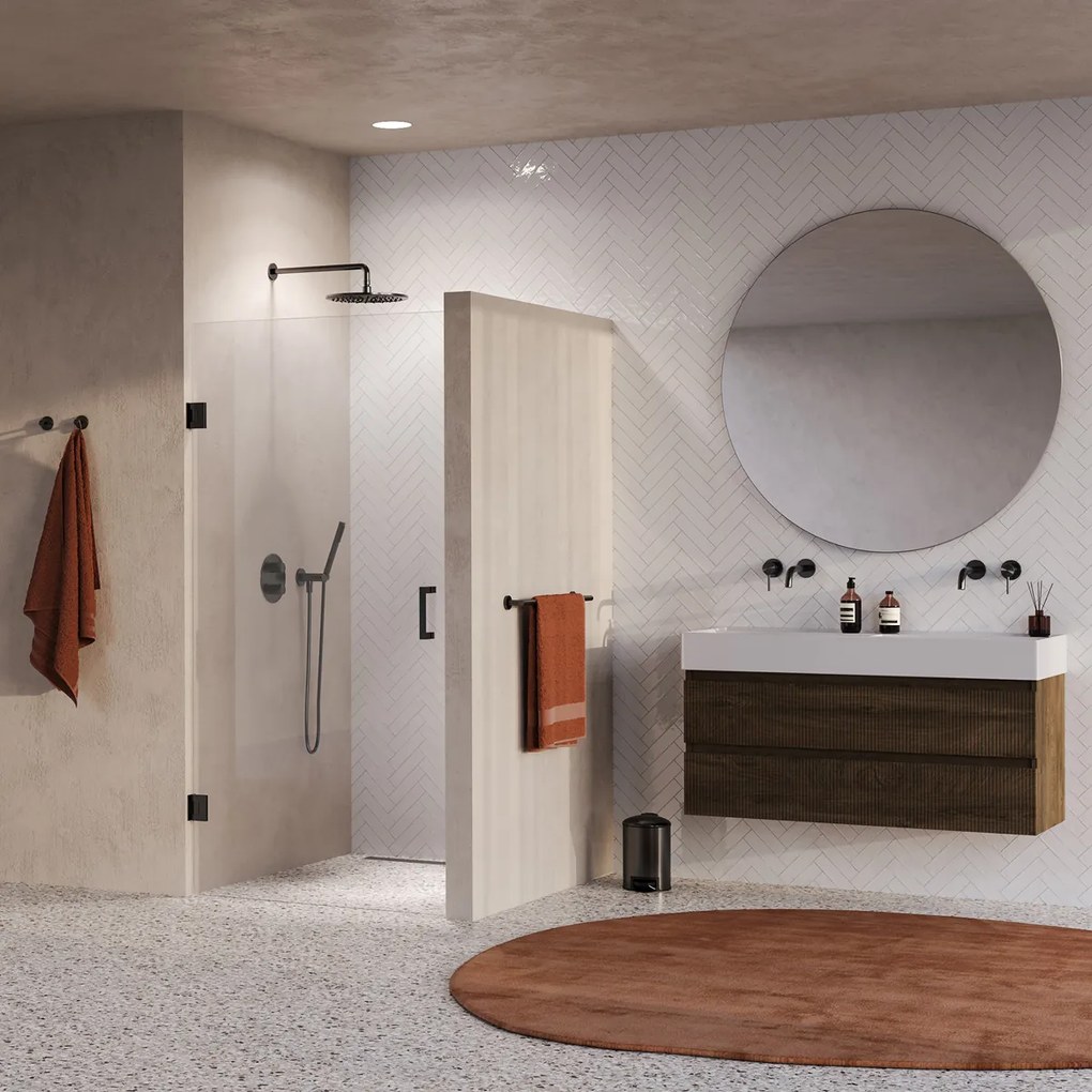Brauer Void profielloze nisdeur 90cm gunmetal geborsteld PVD