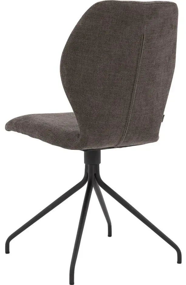 Goossens Eetkamerstoel Hera bruin stof leuning, modern design