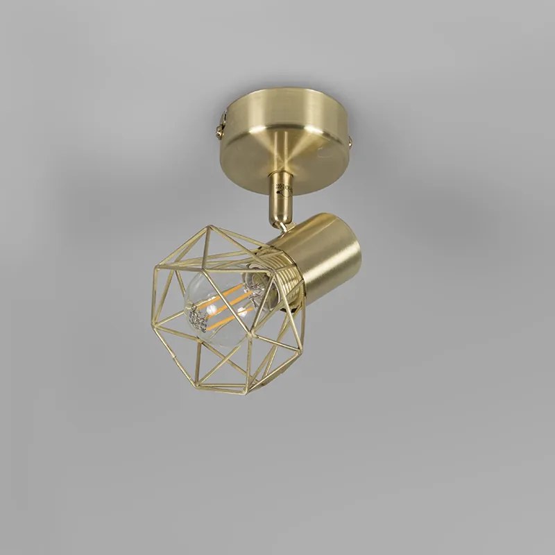 Set van 4 art deco spot messing draai- en kantelbaar - Mosh