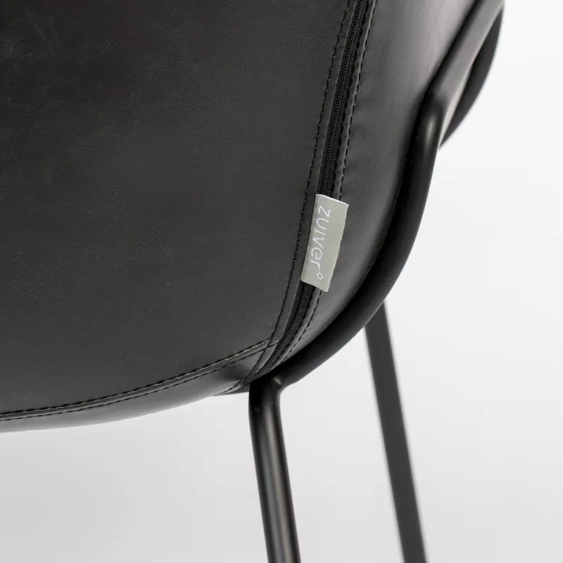 Zuiver Feston Zwarte Design Fauteuil Leer
