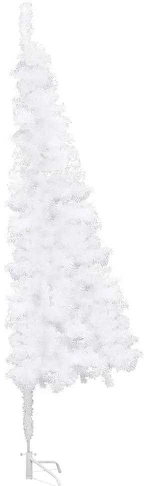 vidaXL Kunstkerstboom met LED's en kerstballen hoek 180 cm PVC wit