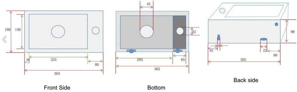 Mueller Mini Rhea 36x18x9cm fonteinset mat wit met chroom gebogen fonteinkraan links