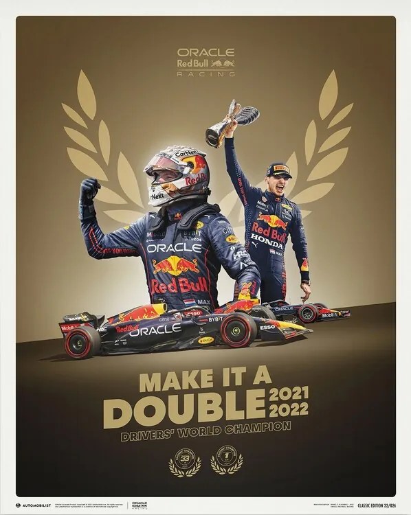 Kunstdruk Max Verstappen - Make It A Double - 2022 F1® World Drivers' Champion, Automobilist