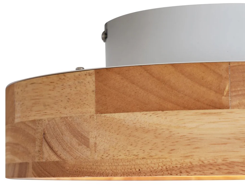 Scandinavische plafondlamp hout 30cm incl. LED dimbaar - PeckerScandinavisch Scandinavisch rond Binnenverlichting Lamp
