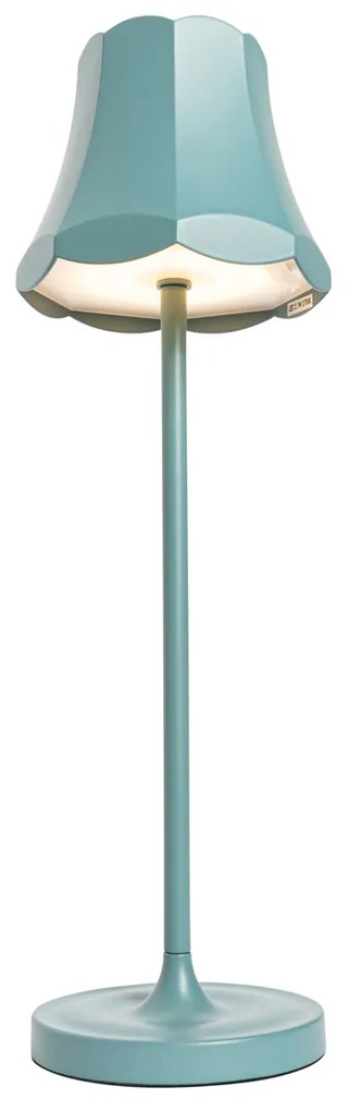 Retro tafellamp mineraal blauw oplaadbaar IP44 - Granny