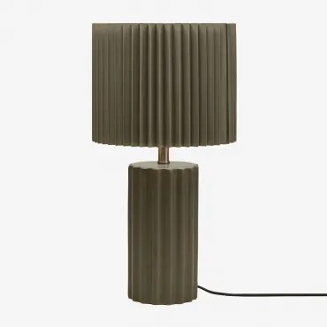 Tafellamp In Keramiek En Marvila-stof Leger Groen & ↑45 Cm - Sklum