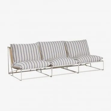 Amaro 3-delige Modulaire Tuinbank Tapioca Beige - Marine Blauw - Sklum
