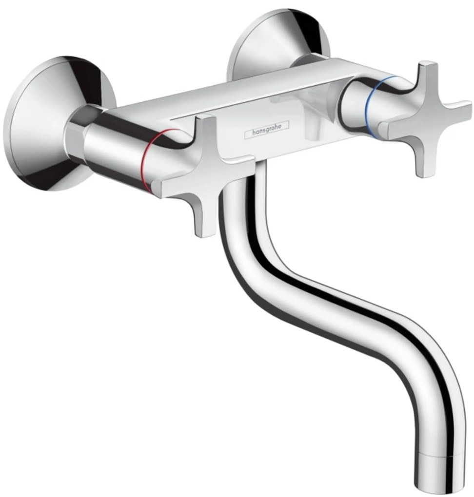 Hansgrohe Logis Classic wandkeukenkraan met onder uitloop Chroom