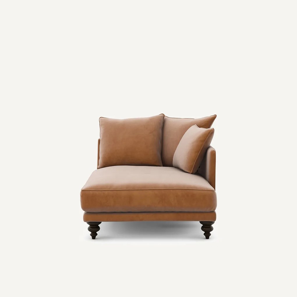 Longchair in fluweel, Lazare