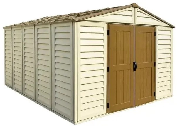 Grote kunststof tuinschuur Duramax WoodBridge Plus 10.5 x 13