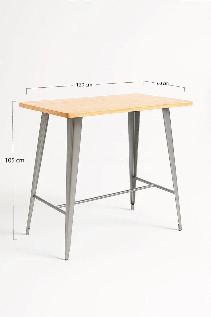 Torix Hoge Rechthoekige Tafel Natuurlijk Hout
