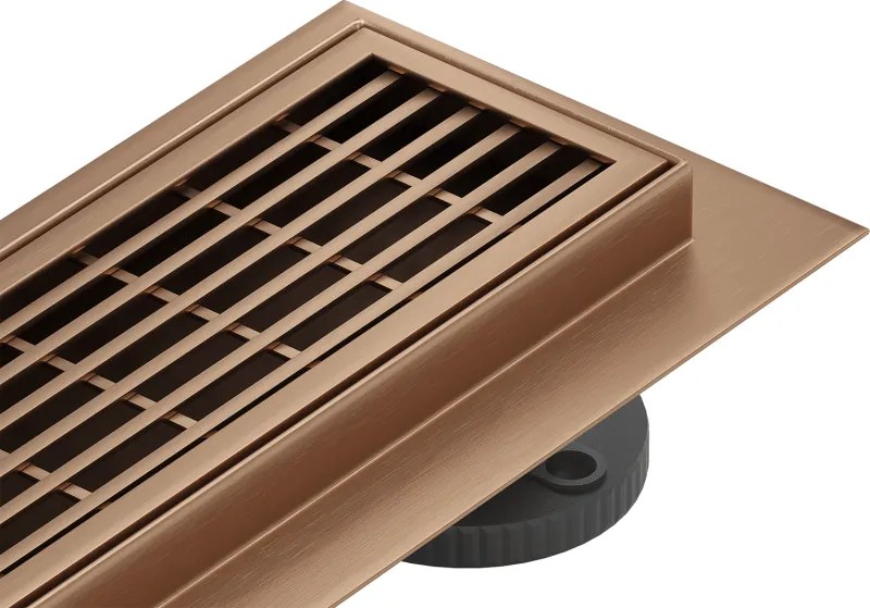 Mexen Flat 360° M33 draaibare lineaire afvoer 60 cm, geborsteld koper - 1C33060-40