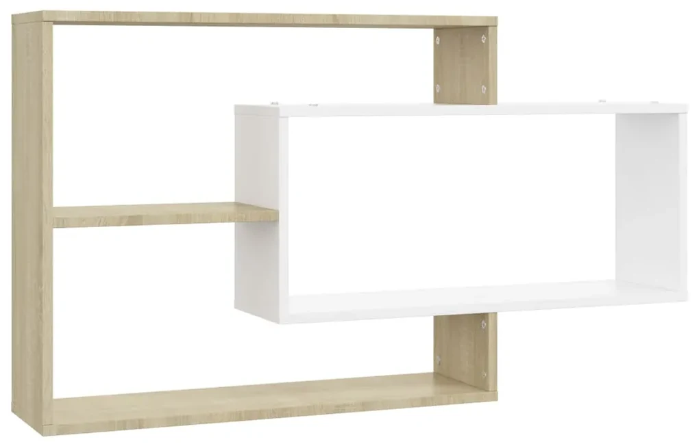 vidaXL Wandschappen 104x20x58,5cm bewerkt hout wit sonoma eikenkleurig