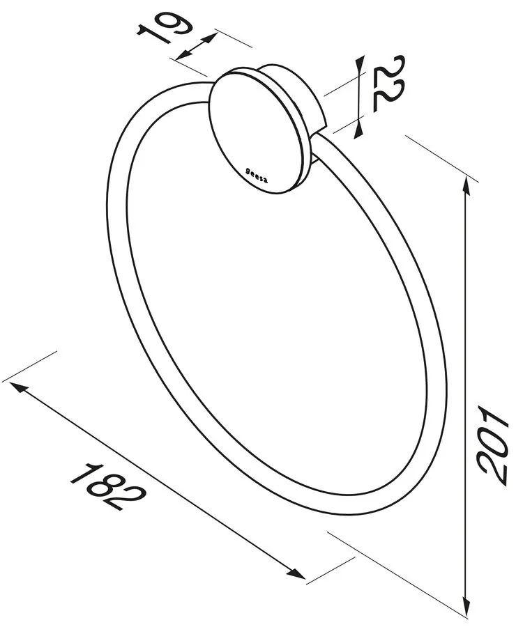 Geesa Opal handdoekring chroom