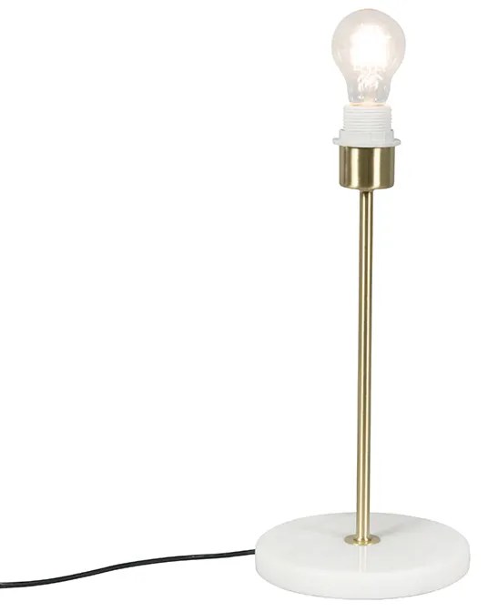 Klassieke tafellamp messing met marmeren voet - Kaso Klassiek / Antiek, Retro rond Binnenverlichting Lamp