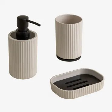 Ozene Badset Van Abs En Bamboe Beige – Crème - Sklum