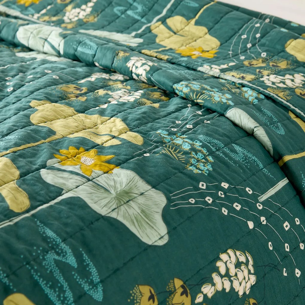 Gewatteerd boutis bedovertrek kantha, katoen voile, SONG