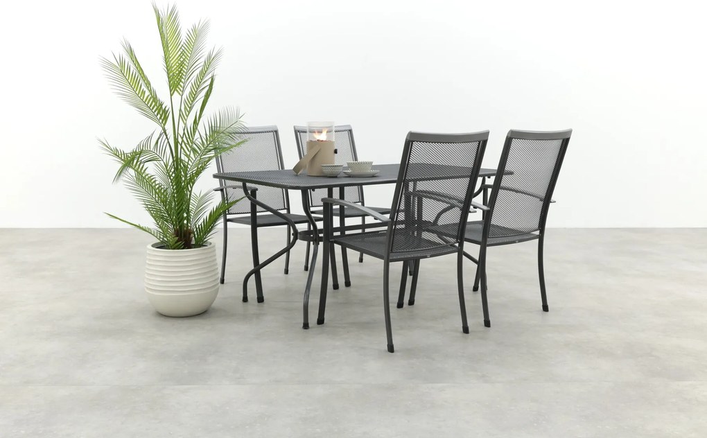 Royal Garden Balero stapelbare tuinset strekmetaal 160x90 cm.