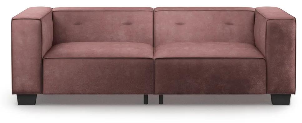 Rivièra Maison - Hampton Heights Sofa 3,5 Seater, velvet, dusty pink - Kleur: bruin