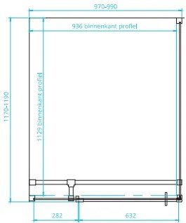 van Rijn ST05 douchecabine chroom 120x100cm