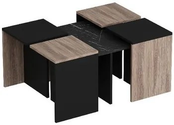 Lage tafels Zwart Homemania  Owen Salontafel, Modern, Zwart, Hout, 88 x 74 x 12,2