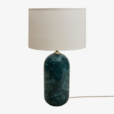 Tafellamp Van Natuurlijk Steen Yalvira Wit Ø30 Cm - ↑20 Cm Glendas & Groen Marmer Udaipur - Sklum