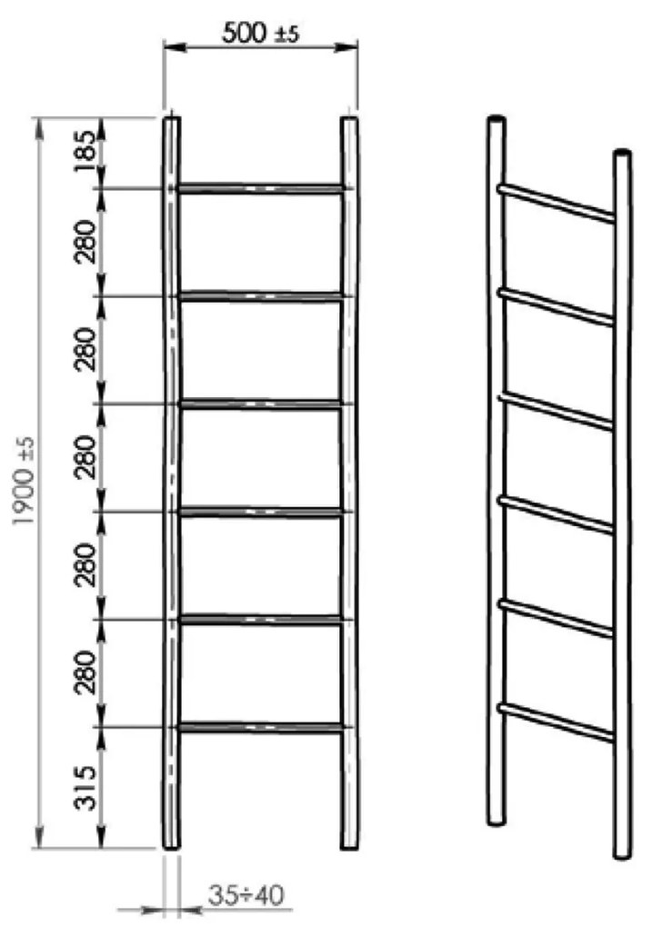 Sapho Bambus ladder bamboe 50x190cm