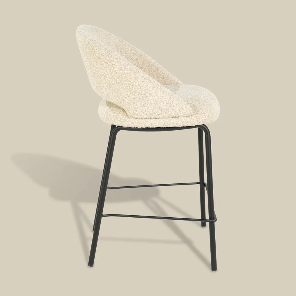 Barkruk Met Zwart Onderstel Beige