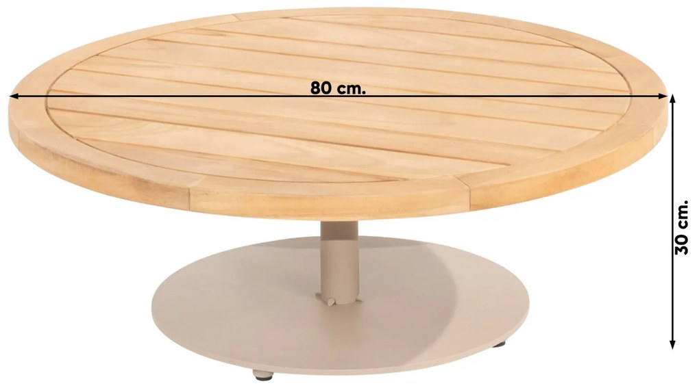 4 Seasons Volta koffietafel - teakhout/taupe - Ø80