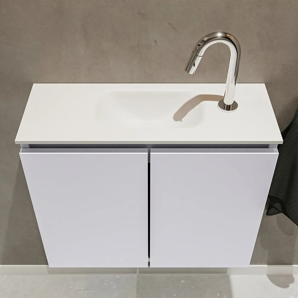 Mondiaz Ture 60cm toiletmeubel cale met wastafel talc midden 1 kraangat