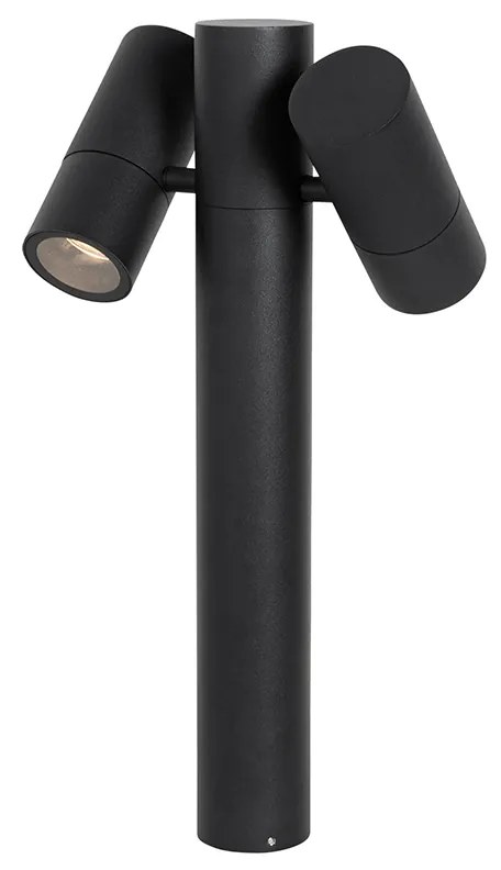 Staande buitenlamp zwart 50 cm 2-lichts verstelbaar - Duo