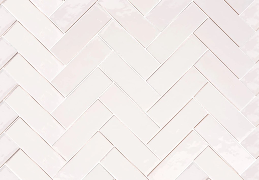 Wandtegel visgraat wit Sartoria Tbrick 16x5cm coconut glans gerectificeerd