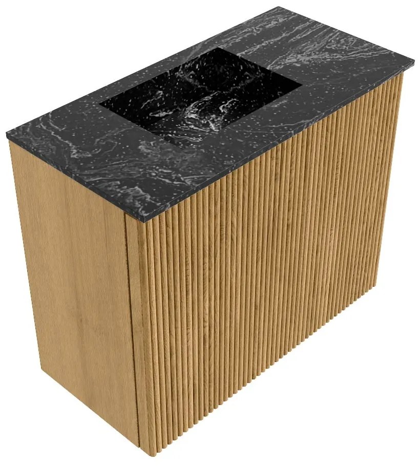 Mondiaz Joya DLux 50cm toiletmeubel oak met wastafel faye links zonder kraangat lava