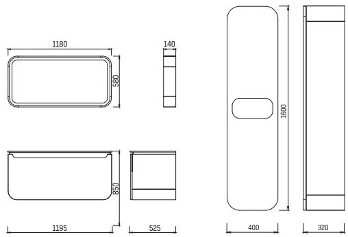 SaniGoods Dion badkamermeubel 120cm met 1 lade wit eiken
