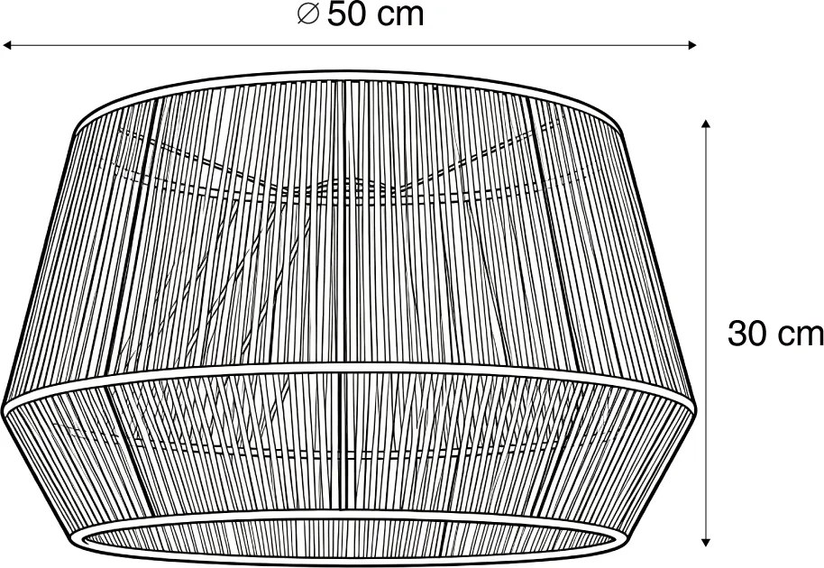 Japandi lampenkap met bruin papieren touw 50/50/30 - Bullet