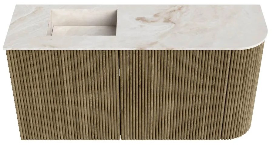Mondiaz Joya DLux 80cm toiletmeubel ronding rechts dusk met wastafel faye links zonder kraangat frappe