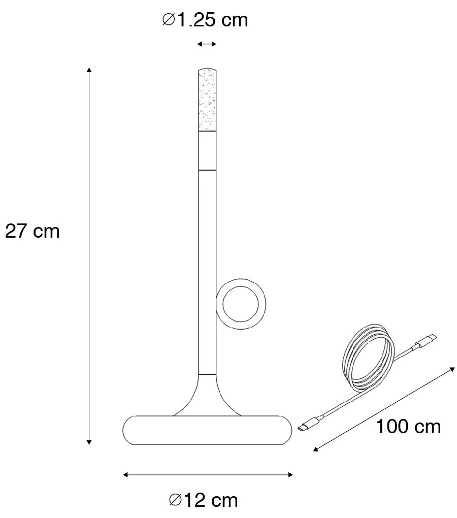 Set van 2 buiten tafellampen goud met dimmer oplaadbaar - Sjarel