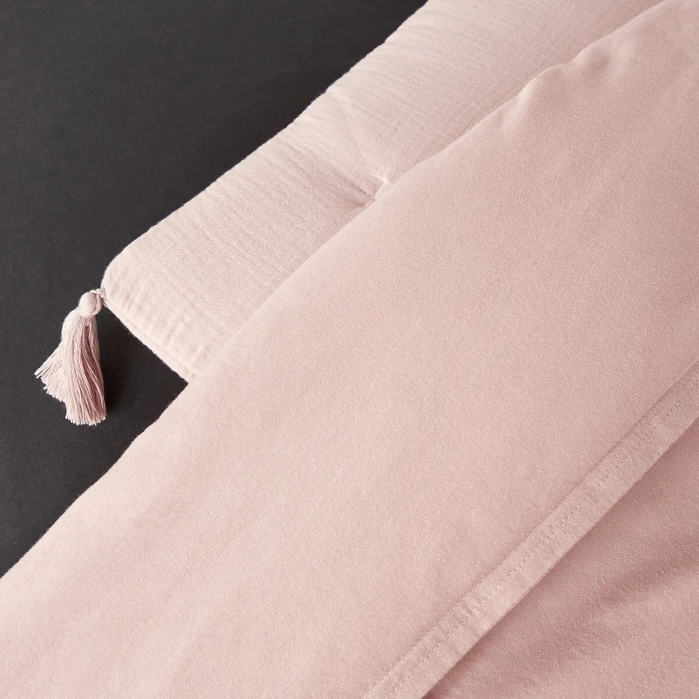 Gematelasseerde effen beddensprei in gewassen katoen Dojo