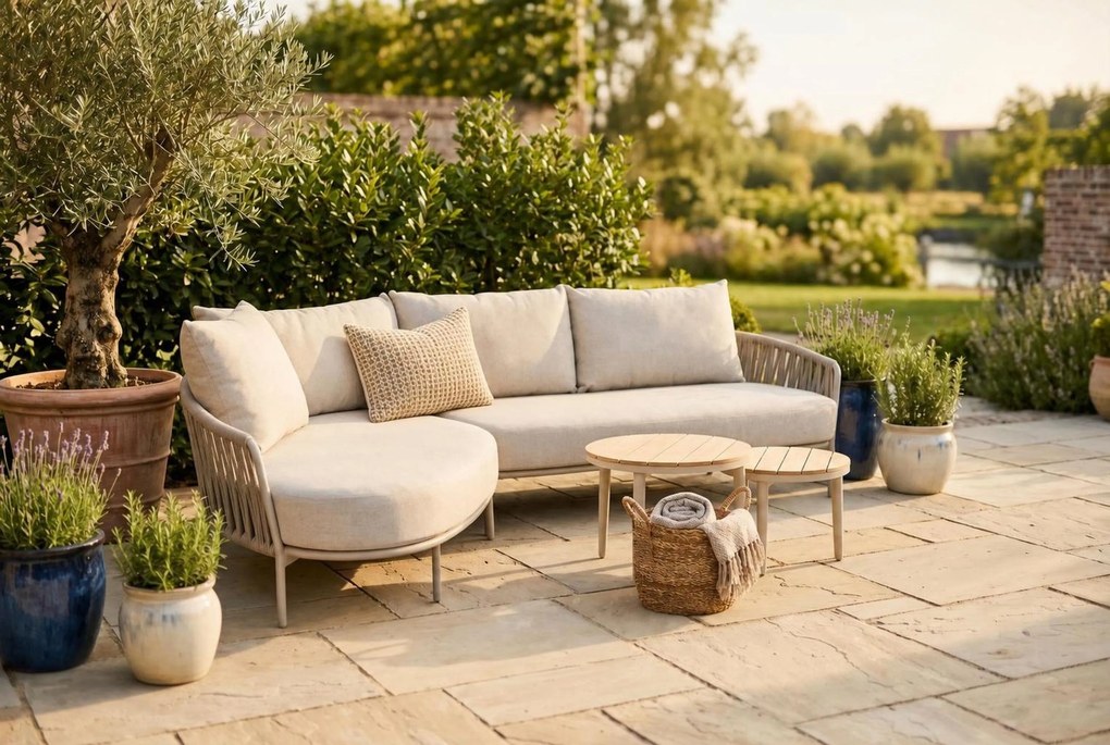 Hoek loungeset 5 personen Rope Taupe 4 Seasons Outdoor Calma/Toscane