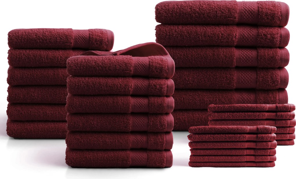 Handdoeken 30 delig set – Hotel Collectie - bordeaux